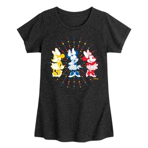 Girls' - Disney - Minnie Mouse Dots Fitted Short Sleeve Graphic T-Shirt - 1 of 4