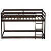 Vynxaria Solid Rubber Wood Twin Over Twin Floor Bunk Bed with Ladder & Strengthened Slats - 2 of 4