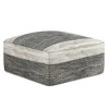 Buchanan Square Woven PET Polyester Pouf Gray/White - WyndenHall: Upholstered Footrest, No Assembly Required - 2 of 4