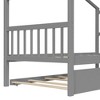 Kumasinova Kids House Bed with Trundle,Twin/Full Size Wooden Bed Frame with Roof,Headboards,Toddler Beds for Kid's Room,Bedroom - 4 of 4