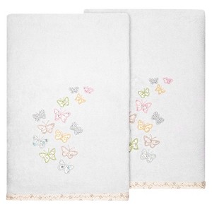 Linum Home Textiles 100% Turkish Cotton MARIPOSA Embellished Towel Set - 1 of 4