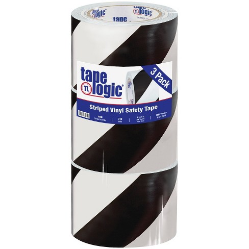 Tape Logic 3" x 36 yds. Striped Vinyl Safety Tape Black/White 3/Pack T93363PKBW - image 1 of 2