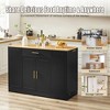 ORRD 53'' Black Kitchen Island with Drawers & Trash Can Storage, Modern Farmhouse Style - 2 of 4