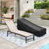 2pk Outdoor Five Position Adjustable Folding Lounge Chairs Beige - Crestlive Products: UV-Resistant, Aluminum Frame, Waterproof - 2 of 4