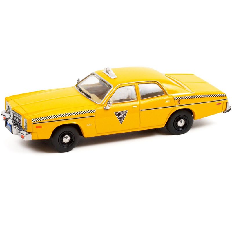 1978 Dodge Monaco Taxi "City Cab Co." Yellow "Rocky III" (1982) Movie 1/43 Diecast Model Car by Greenlight, 2 of 4