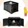 Costway Cat Litter Box Cabinet Furniture Cat Washroom Storage Bench Black - 4 of 4
