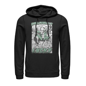 Men's Marvel St. Patrick's Day Spider-Man Vintage Amazingly Lucky Pull Over Hoodie - 1 of 3