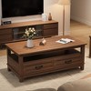 47" Modern Coffee Table with Storage, Rectangle Center Table with 2 Drawers, Accent Cocktail Table End Table, Wooden TV Stand with Open Shelf - 4 of 4
