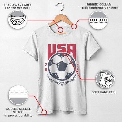 LOST GODS Girls Lost Gods USA Soccer Ball 2026 T Shirt - White - Large — фото 3