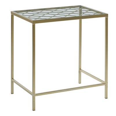 Elegant Gold Metal and Clear Glass Nesting Tables - Set of 3