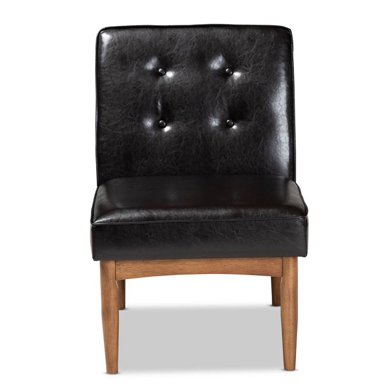 Arvid Faux Leather Upholstered Wood Dining Chair Dark Brown/Walnut - Baxton Studio, 3 of 10