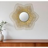 HomeRoots 27" Gold Floral Sunburst Iron Framed Accent Mirror - 2 of 4