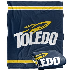 University Of Toledo Primary Logo Stripes Silky 50x60 Blanket, 1 Sided - 1 of 4