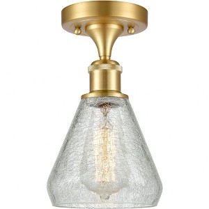 Innovations Lighting 1 - Light Semi-Flush Mount in  Satin Gold - 1 of 1
