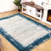 Washable Modern Bordered Rug Non Slip Low Pile Rug Soft Throw Floor Cover Foldable Indoor Carpet for Living Room Bedroom - 2 of 4