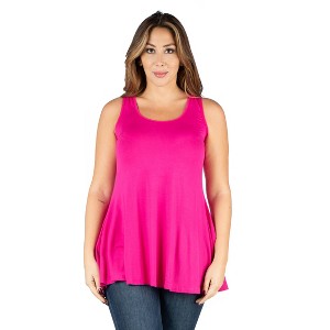 24seven Comfort Apparel Plus Size Sleeveless Tunic Tank Top - 1 of 3