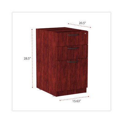Mahogany 3-Drawer Lockable Vertical File Cabinet