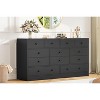 Jojoka 61" Wood Dresser w/ 12 Drawers, Built-in Power Outlet & Metal Glide Rails - Spacious Storage Chest for Bedroom, Living Room & Hallway - 2 of 4