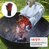 Unique Bargains Silicone Heat Resistant Fireproof Grilling Glove 1472°F Red 1 Pc - 4 of 4