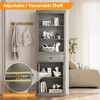 Farmhouse Narrow Tall Storage Cabinet, 66.5" Freestanding Organizer with 5 Shelves, Adjustable Shelf & Doors - 3 of 4