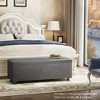 Storage Ottoman Bench, Ottoman Foot Rest, Mid-Century Modern, Synthetic Leather with Stitching, Dual Safety Hinges, 670 LBS Load, End of Bed Bench - 2 of 4