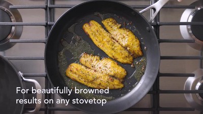 8.25-Inch Matte Black Aluminum Nonstick Frying Pan with Lid