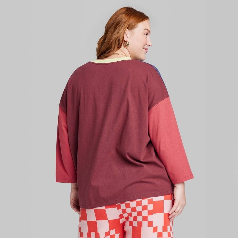 Women's Ascot + Hart Baseball Long Sleeve Graphic T-Shirt - Red, 3 of 8