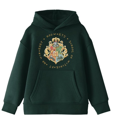 Harry Potter Hogwarts School Crest Boy s Forest Green Sweatshirt