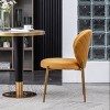 Roundhill Furniture Amoa Contemporary Velvet Upholstery Dining Chair, Yellow, Set of 2 - 3 of 4