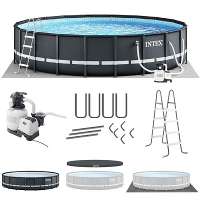 INTEX 26333EH Ultra XTR Deluxe Above Ground Swimming Pool Set: 20ft x 48in – Includes 2100 GPH Cartridge Sand Filter Pump – SuperTough Puncture