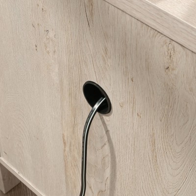 Chalked Chestnut Engineered Wood Nightstand with Cubbyhole Storage