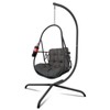 Okak Egg Swing Chair with Cup Holder,Outdoor Hanging Basket Chair with Foldable Stand and Cushion,Porch Swing for Patio,Garden,Backyar - 2 of 4