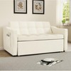 Modern Convertible Sofa Bed, Upholstered 2-Seater Loveseat with Hidden Pull-Out Bed, Tufted Design & USB Charging - 2 of 4
