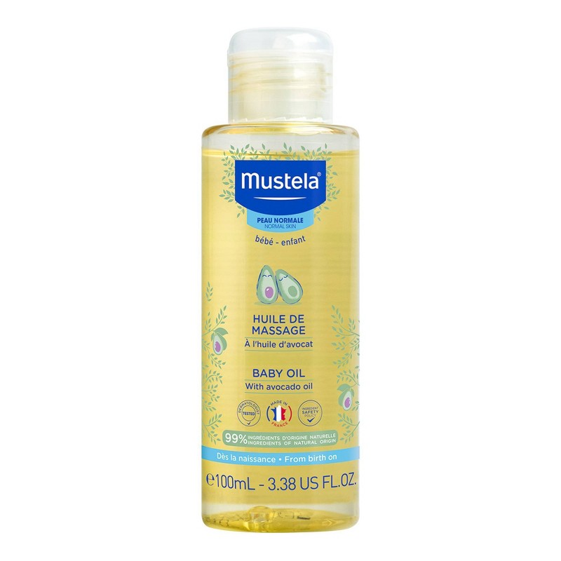 Mustela Baby Oil with avocado pomegranate sunflower — EWG verified moisturizing baby massage oil