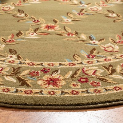 Safavieh Lyndhurst Green Floral Round Synthetic Area Rug