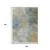 Khaki And Navy Blue Abstract Washable Indoor Outdoor Area Rug - 3 of 4