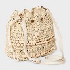 Straw Beaded Drawstring Crossbody Bag - Universal Thread™ Light Beige - 3 of 4