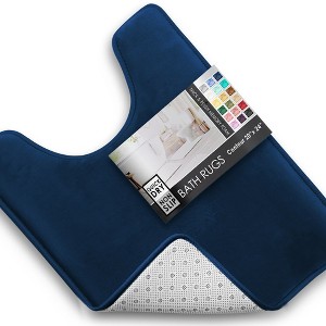Hearth & Harbor Bathroom Rugs, Ultra Soft Velvet Memory Foam Bath Mats with PVC Backing - 1 of 4