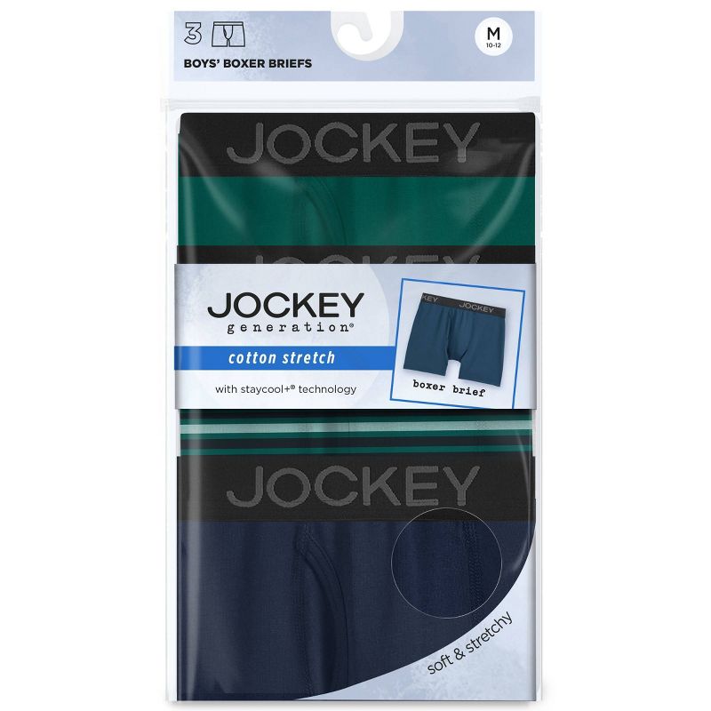 Jockey Generation™ Boys' 3pk Stretch Boxer Briefs - Blue/Navy Blue/Green, 4 of 4