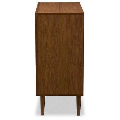Harlow White and Walnut Mid-Century Modern 3-Drawer Chest