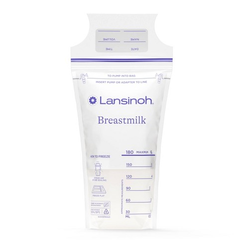 Lansinoh Breast Milk Storage Bags Fast Freeze Thaw Breast Milk Bags for Baby Bottle Feeding 200ct 6oz