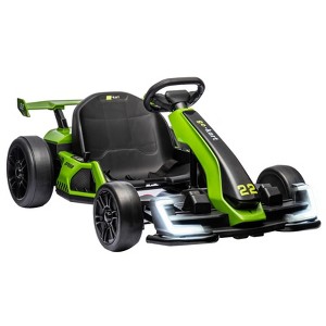 24V Kids Electric Drift Go Kart, 300W Motor, 8.5MPH, Adjustable Length, LED Lights, Drift/Sport Modes, EVA Tires - 1 of 4