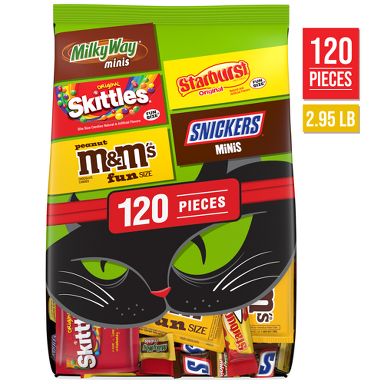 Mars - M&M's, Snickers, Skittles, Starburst & Milky Way Halloween Chocolate Candy Variety Bag Bulk - 47.23oz/120ct