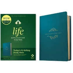 NLT Life Application Study Bible, Third Edition (Red Letter, Leatherlike, Teal Blue) - (Leather Bound)