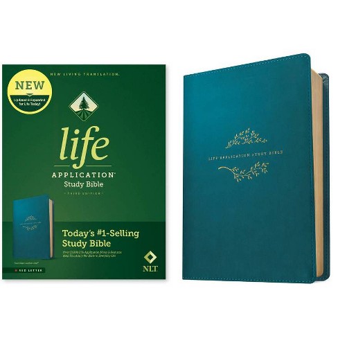 NLT Life Application Study Bible, Third Edition (Red Letter, Leatherlike, Teal Blue) - (Leather Bound) - image 1 of 1