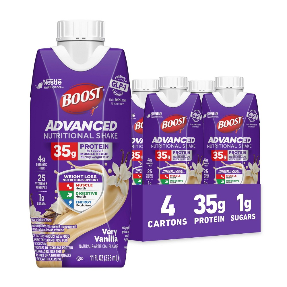 Boost Vanilla Non-Caffeinated Advanced Protein Shakes - 4pk: Liquid, Ready to Drink, 35g Protein Per Serving