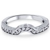 Pompeii3 1/4ct Notched Wedding Ring Curved Antique Like Enhancer - 4 of 4