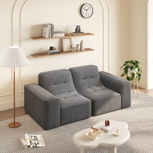 MYINDA 83.6" Modular Sectional 3-Seater Sofa – Tufted Design, Modern Sparkling Chenille, Deep Seat for Living Room, Apartment, Office - 1 of 4