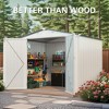 ORRD 8X6 FT Metal Outdoor Shed | Pitched Roof, Waterproof | Side Window, Lockable Door | Ideal for Garden Tools, Sundries & Bikes | White+Gray - 4 of 4