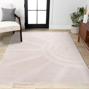 JONATHAN Y Aelius MidCentury Scandinavian Abstract Sun Two-Tone High-Low Area Rug - 1 of 4